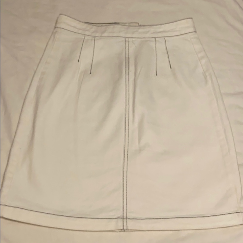 UO BDG Knee-Length White Denim Skirt
